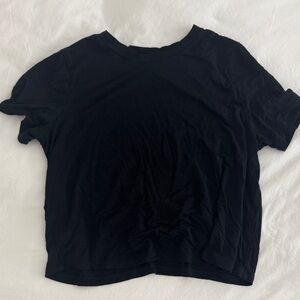 Alo Black cropped tee size small